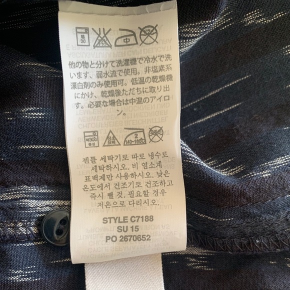 J.Crew Metallic-striped Ikat Button Down, Sz 6 - Picture 7 of 9